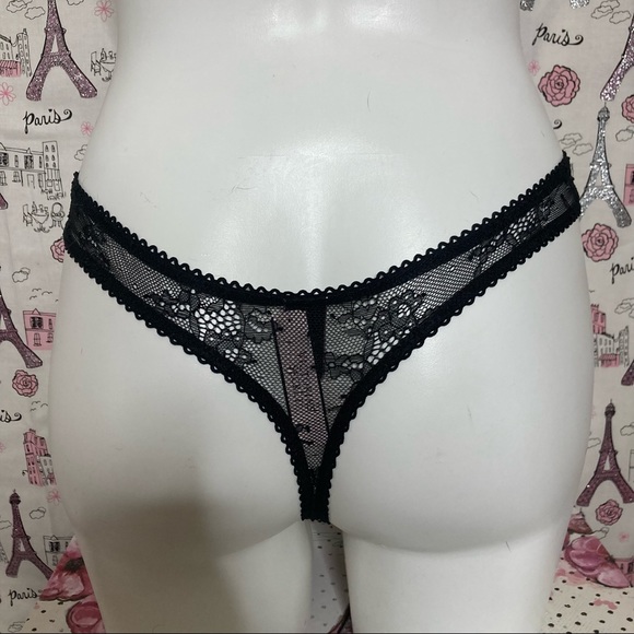 Victoria’s Secret Sexy Thong Black Mesh Large - Picture 4 of 8